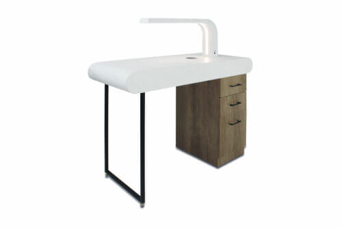Elegant Nordic Manicure Table with Double Marble Shelf Set